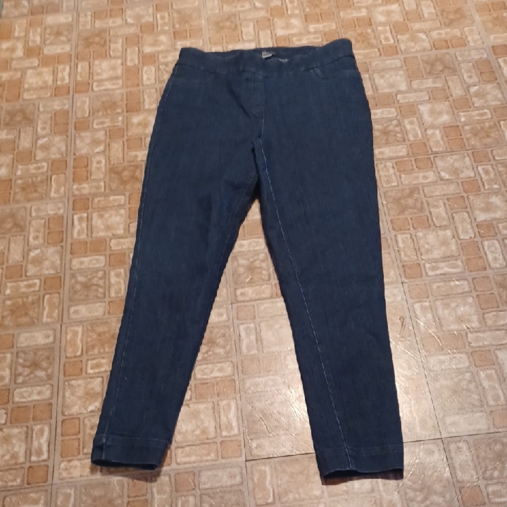 VENUS Deep Blue Denim Pull On Jean With Slimming Panel Size Large